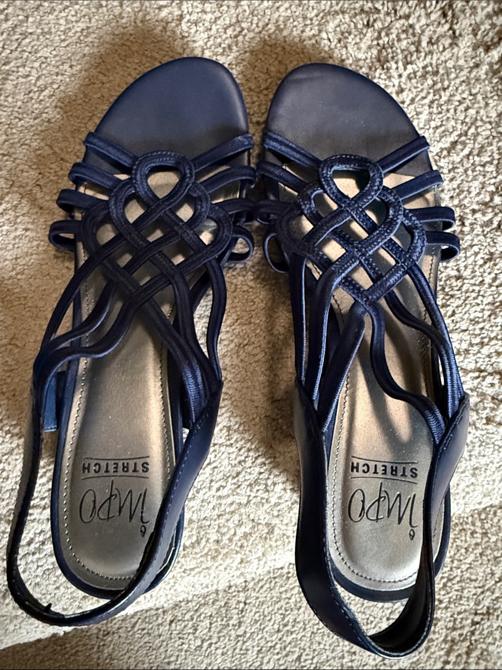 Impo Navy Strappy Slingback Sandals